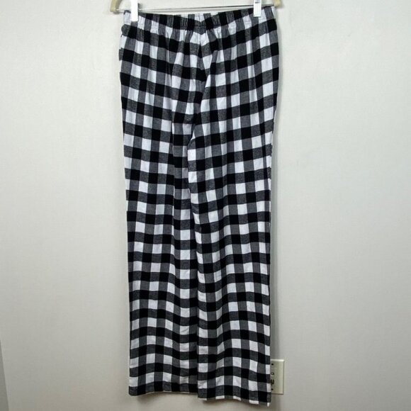 NEW Rachel Parcell Plaid Flannel Pajama Bottom Pants Black White Check Nordstrom - Picture 4 of 10